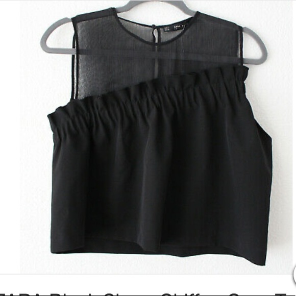 Zara Sheer Chiffon Ruffled Top - Picture 9 of 9